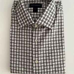 Scott Barber Black Label Men's Gray Checkered Shirt L, NWT